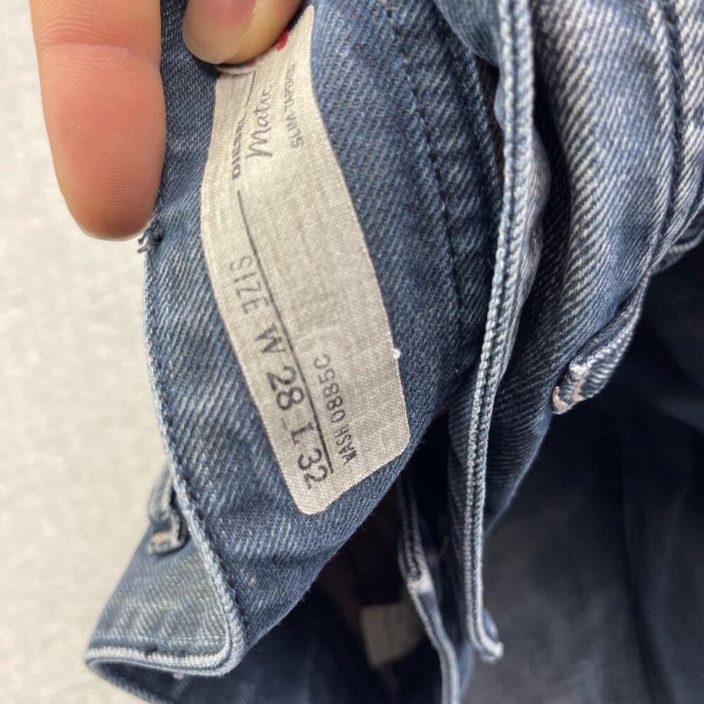 Y2K Diesel Blue Matic 0885C Distressed Ripped Denim Jeans Women's Size 28X31* - Picture 5 of 11